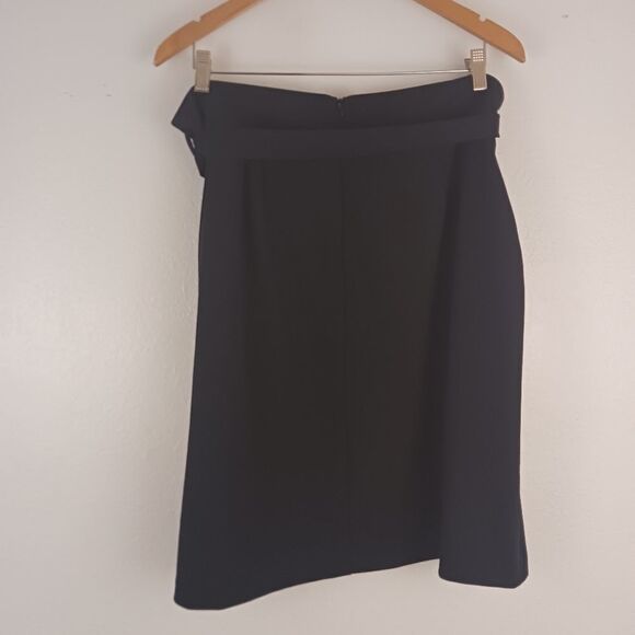 Worthington black Skirt faux wrap Belted Tie A-line knee length size 18P - Picture 4 of 4